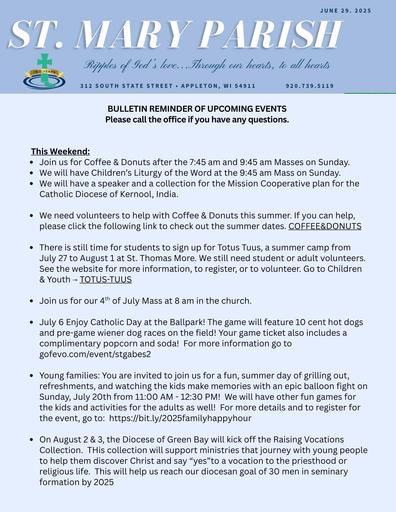 Mid Bulletin June 29, 2025