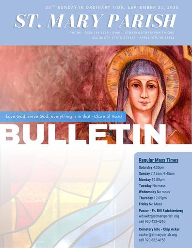 Sept 21 - Sept 27 Bulletin
