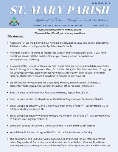 Mid Bulletin Aug 24 - Aug 30 , 2025
