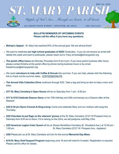May 18 - May 24 , 2025 • Mid-Bulletin